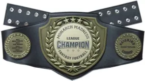 Championship Belt, Small, Black with Antique Gold