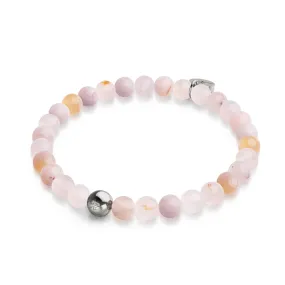 Cherry Blossom Quartz | Silver | Healing Gemstone Bead Bracelet