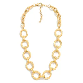 Chunky Gold Circle Chain Link Necklace