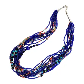 Cobalt Blue Fiesta Necklace - 22" Long