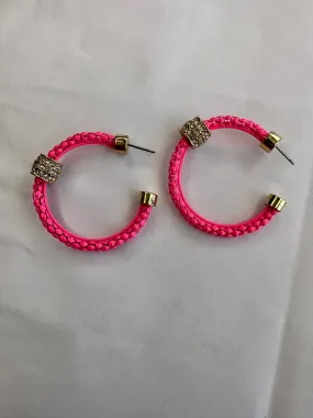 Color Textured Hoop Earring