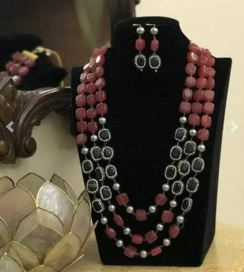 Colored Beads Layered Necklace