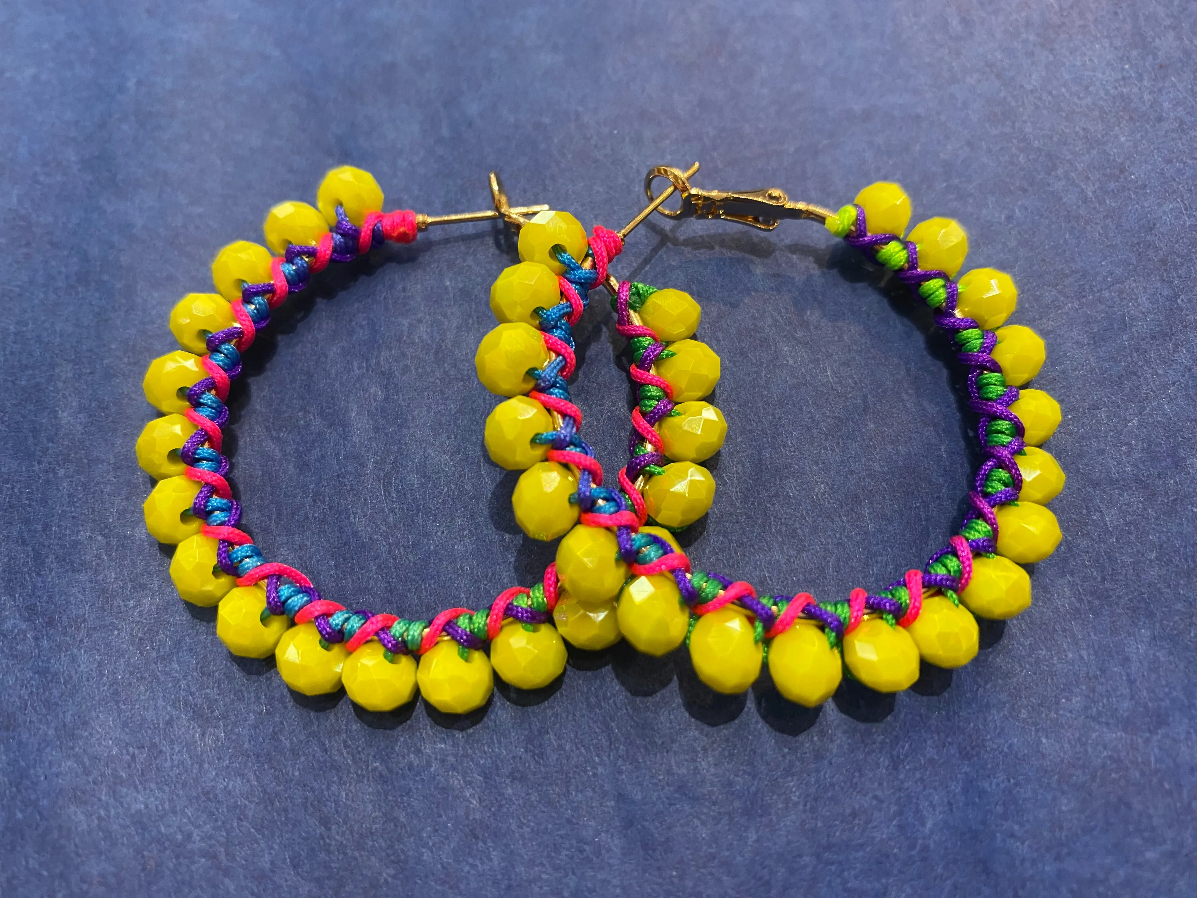 Colourful Beaded Hoops