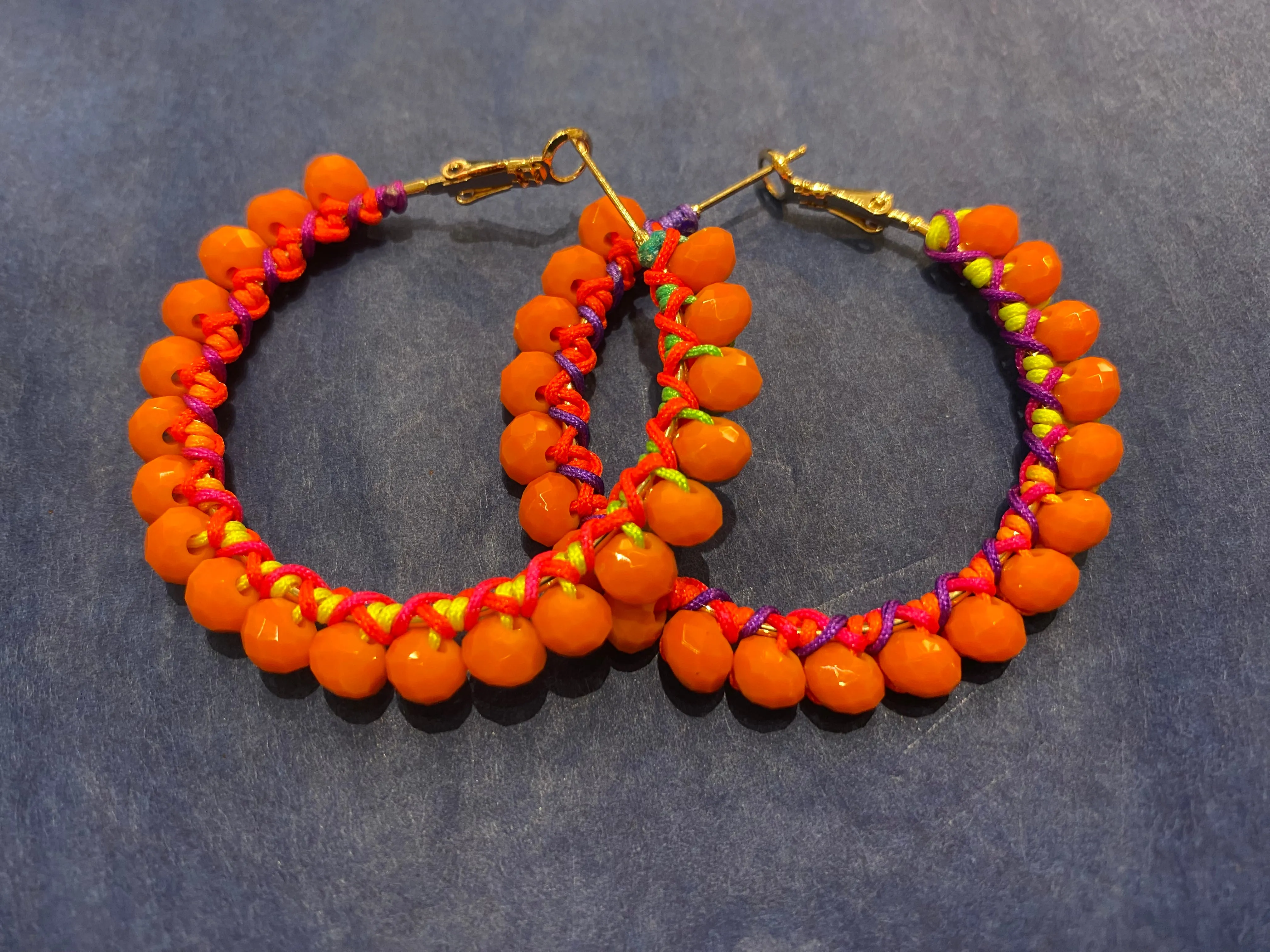 Colourful Beaded Hoops