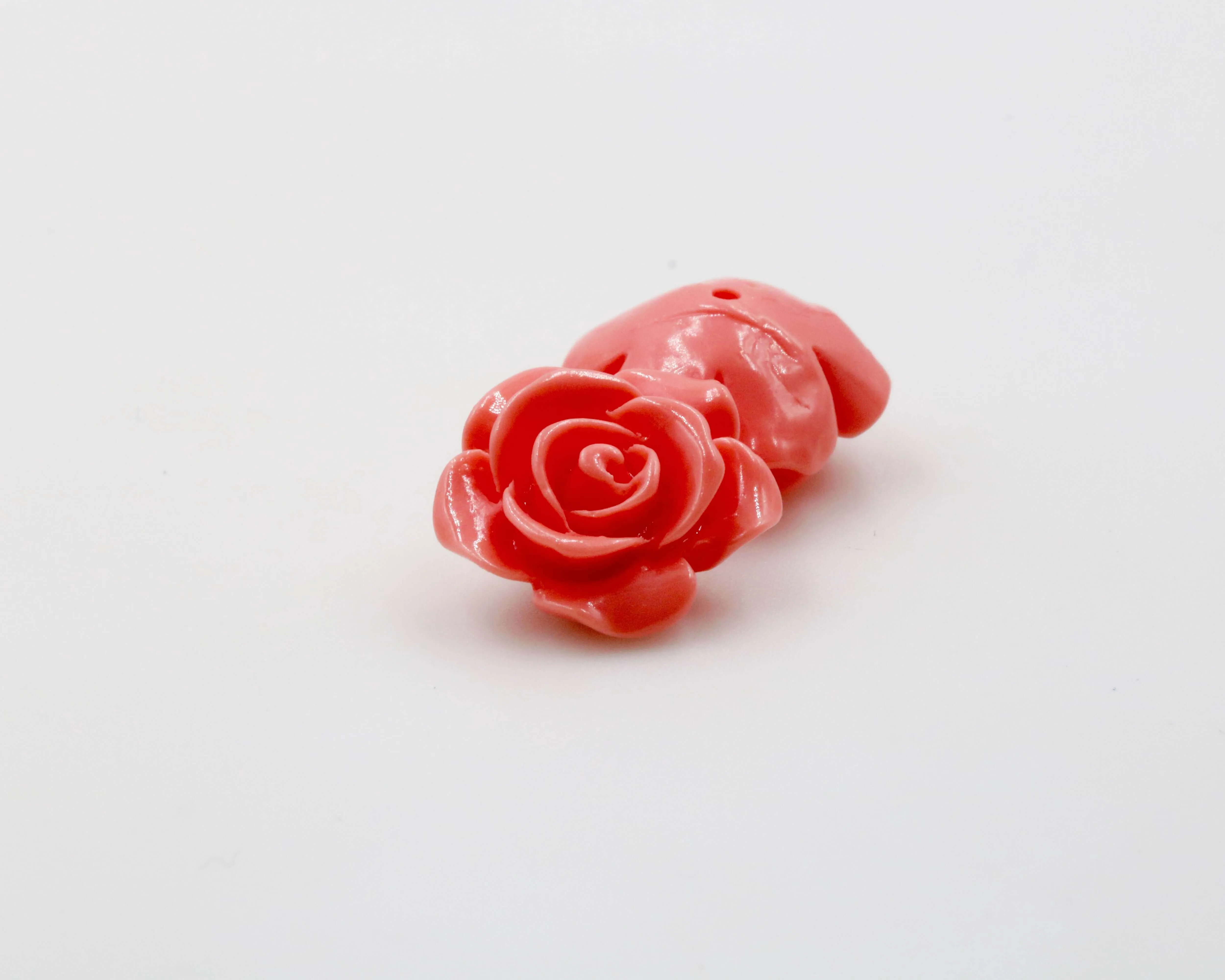 Composite Coral Flower Bead Pink Bead Resin Coral Rose Composite Coral Rose Pink Coral Rose Flower Coral DIY Jewelry Supplies 14mm SKU:115686