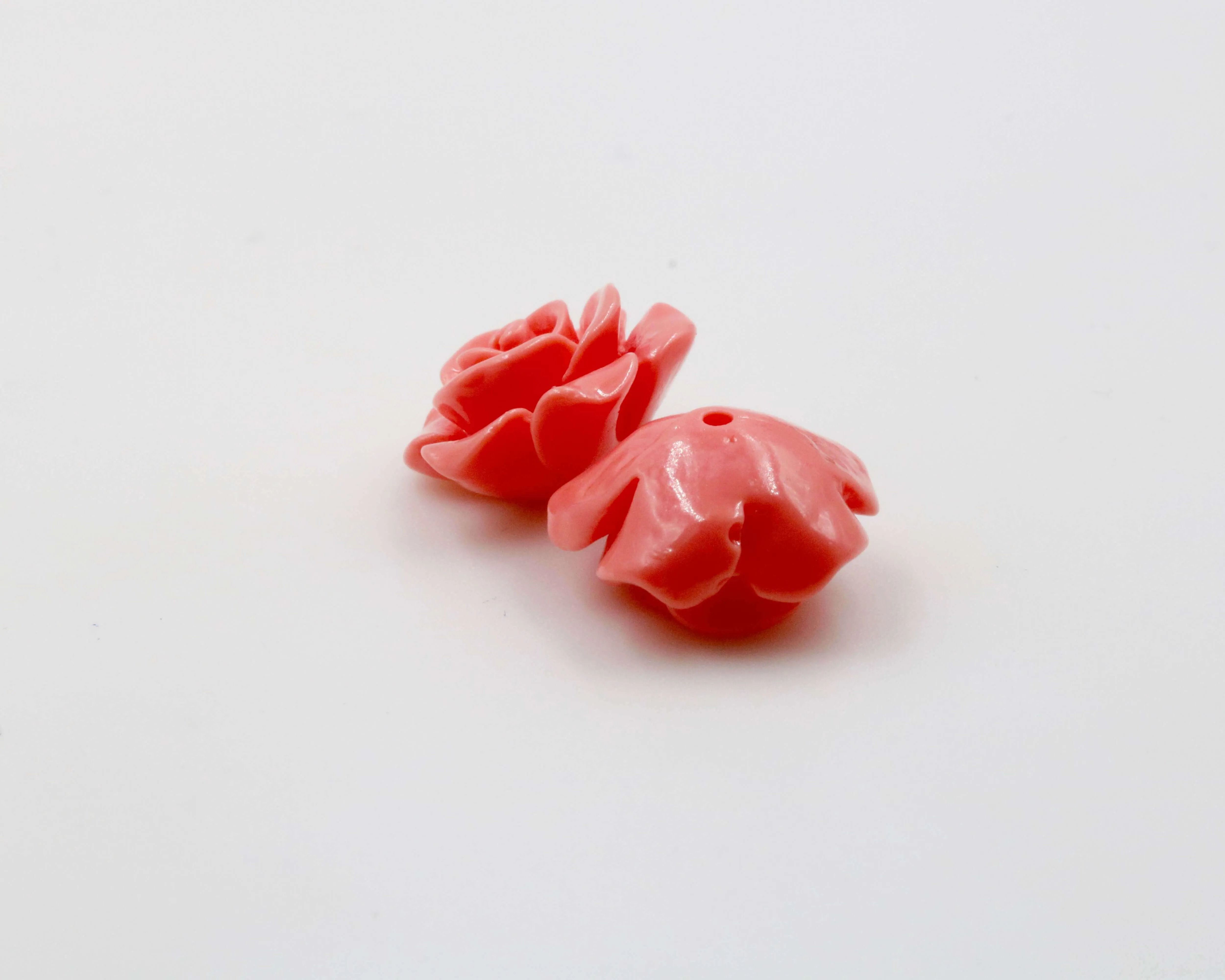 Composite Coral Flower Bead Pink Bead Resin Coral Rose Composite Coral Rose Pink Coral Rose Flower Coral DIY Jewelry Supplies 14mm SKU:115686