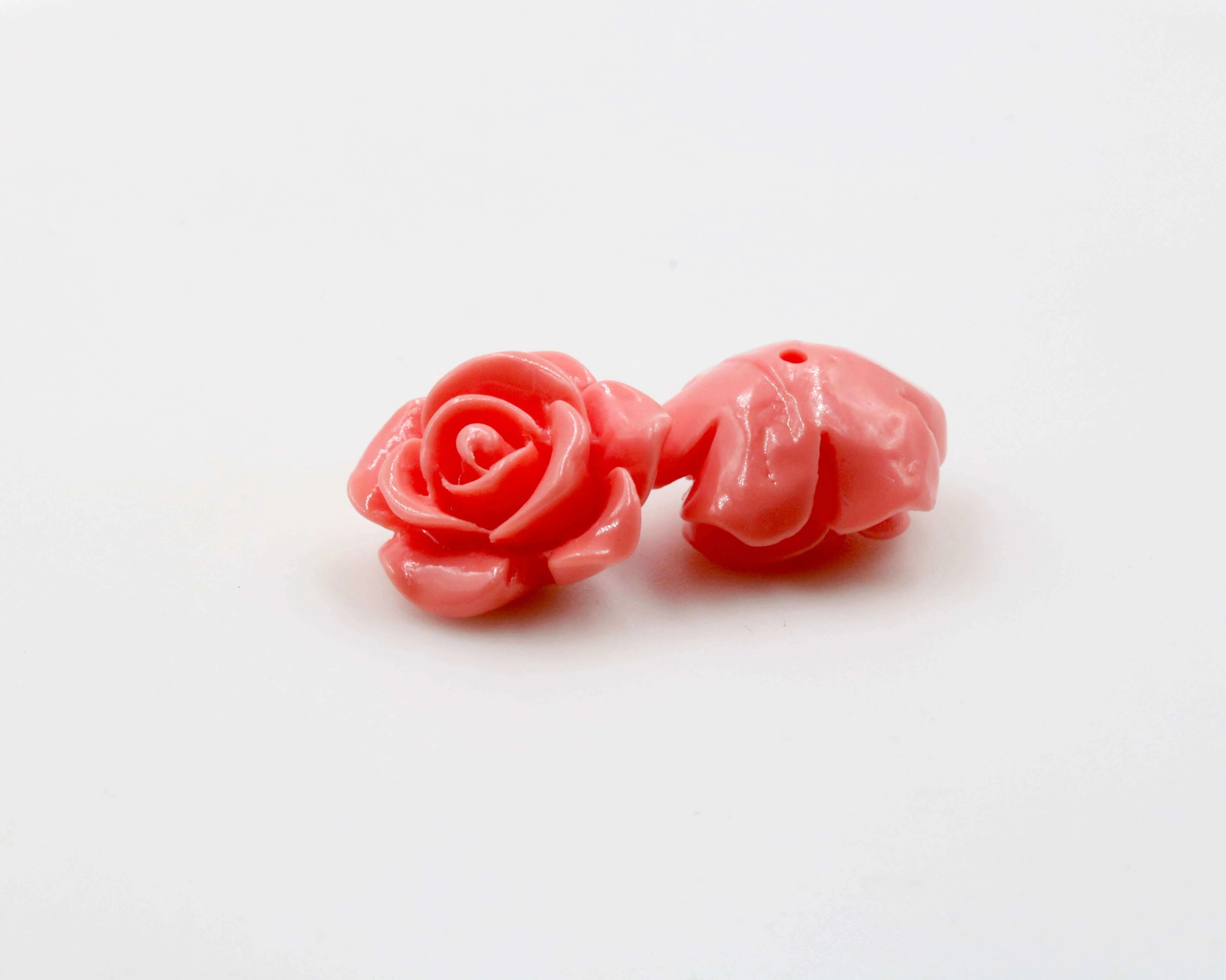 Composite Coral Flower Bead Pink Bead Resin Coral Rose Composite Coral Rose Pink Coral Rose Flower Coral DIY Jewelry Supplies 14mm SKU:115686