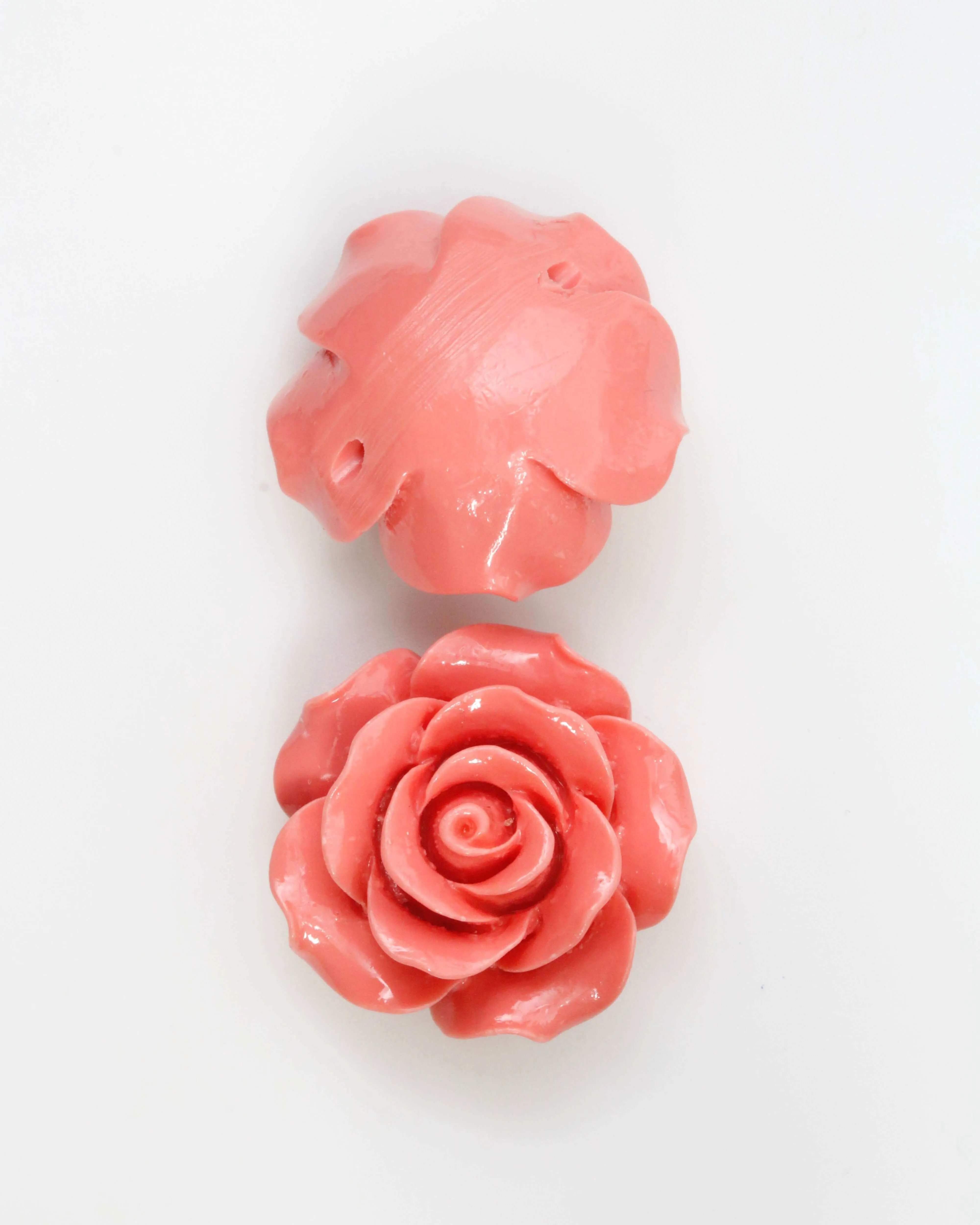 Composite Coral Flower Beads Half Drilled Pink Flower Bead Large Flower Bead Resin Coral Bead Large Rose Bead Rose DIY Jewelry 18mm SKU: 115691