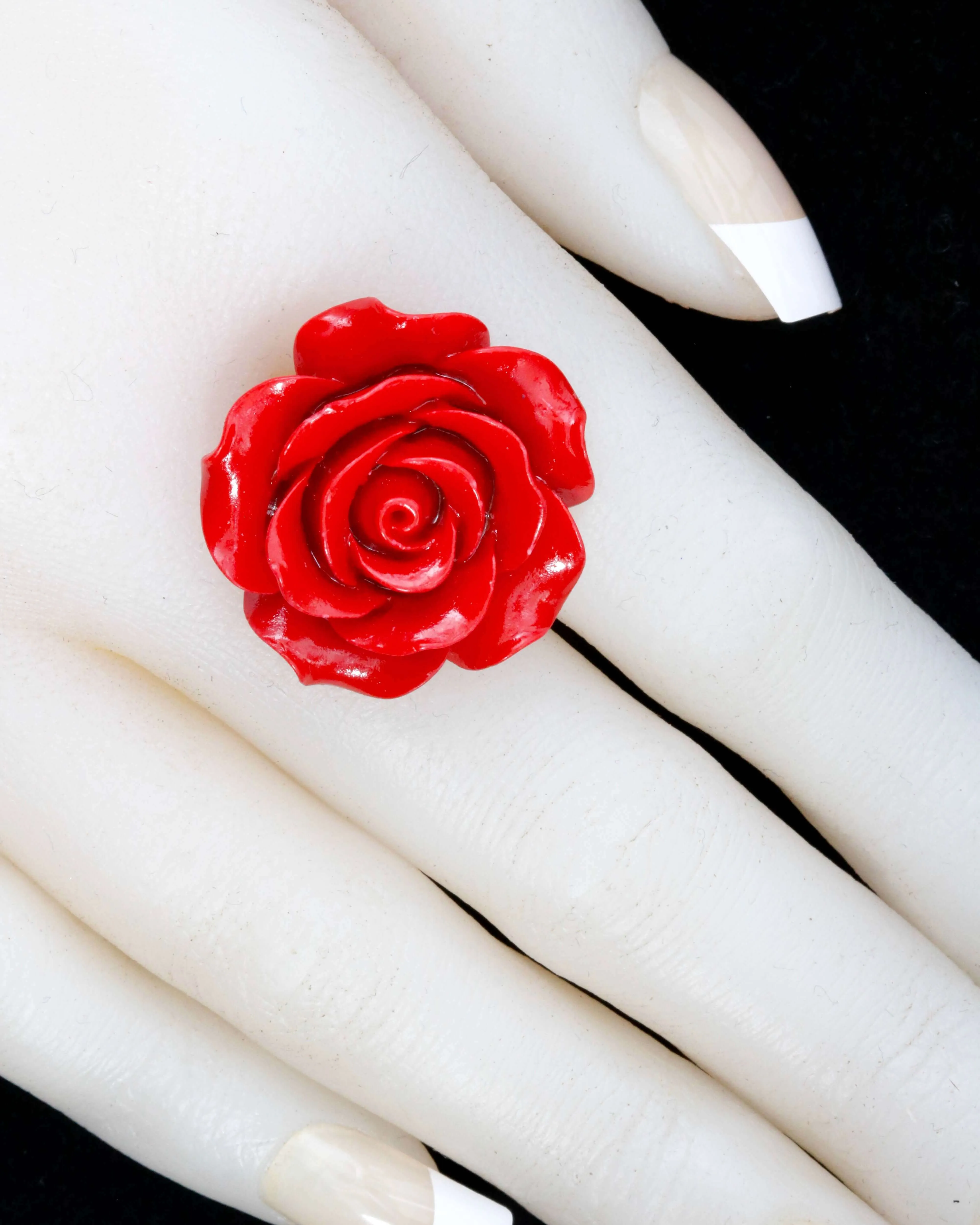 Composite Coral Flower Beads Half Drilled Pink Flower Bead Large Flower Bead Resin Coral Bead Large Rose Bead Rose DIY Jewelry 18mm SKU: 115691