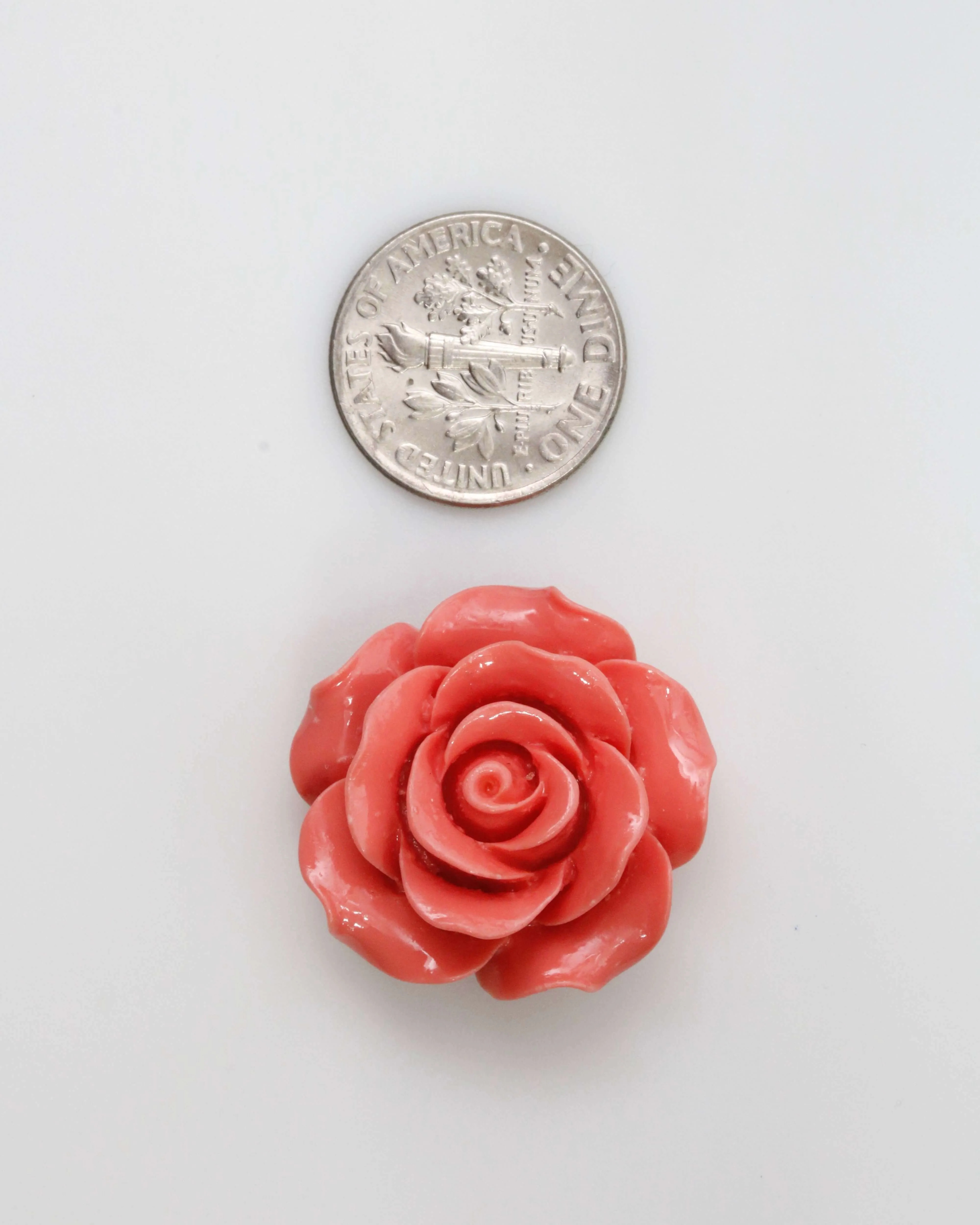 Composite Coral Flower Beads Half Drilled Pink Flower Bead Large Flower Bead Resin Coral Bead Large Rose Bead Rose DIY Jewelry 18mm SKU: 115691