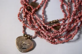 Coral and Starfish multi-strand charm necklace