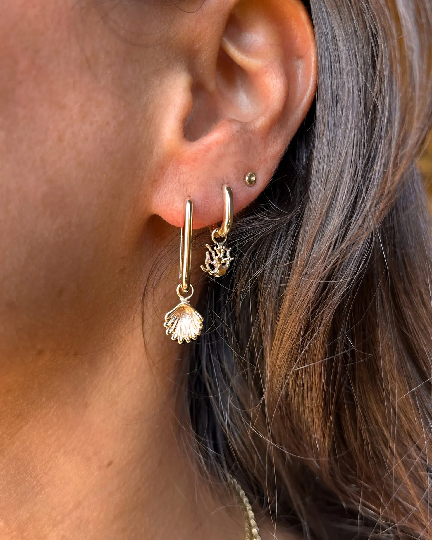 Coral Earring | Gold