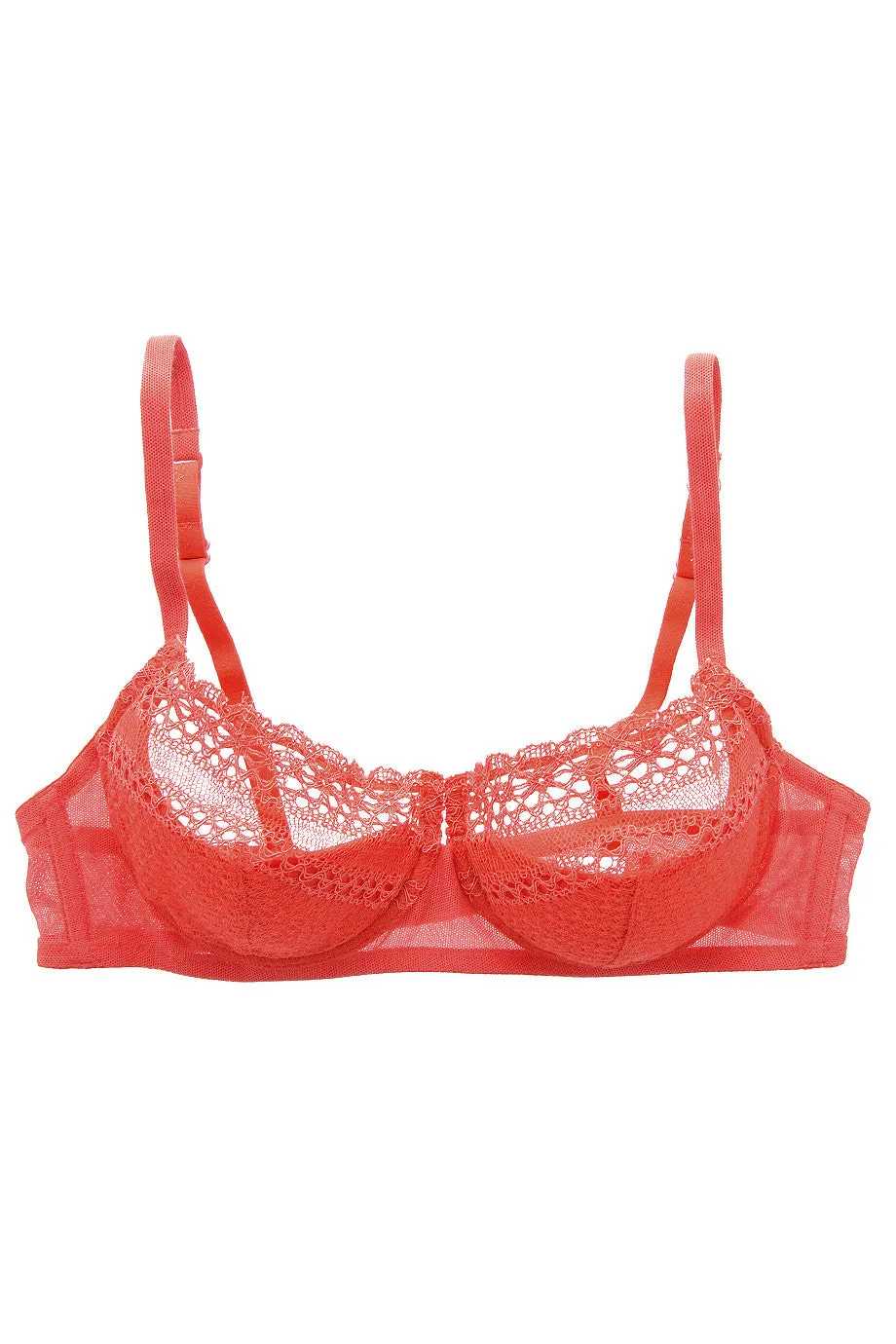 Coral Lace Balcony Bra