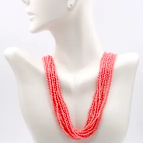 Coral Necklace Pink Coral Necklace Faceted Coral Necklace Layered Necklace Multi Strand Pink Coral Strand Necklace SKU: 6143372