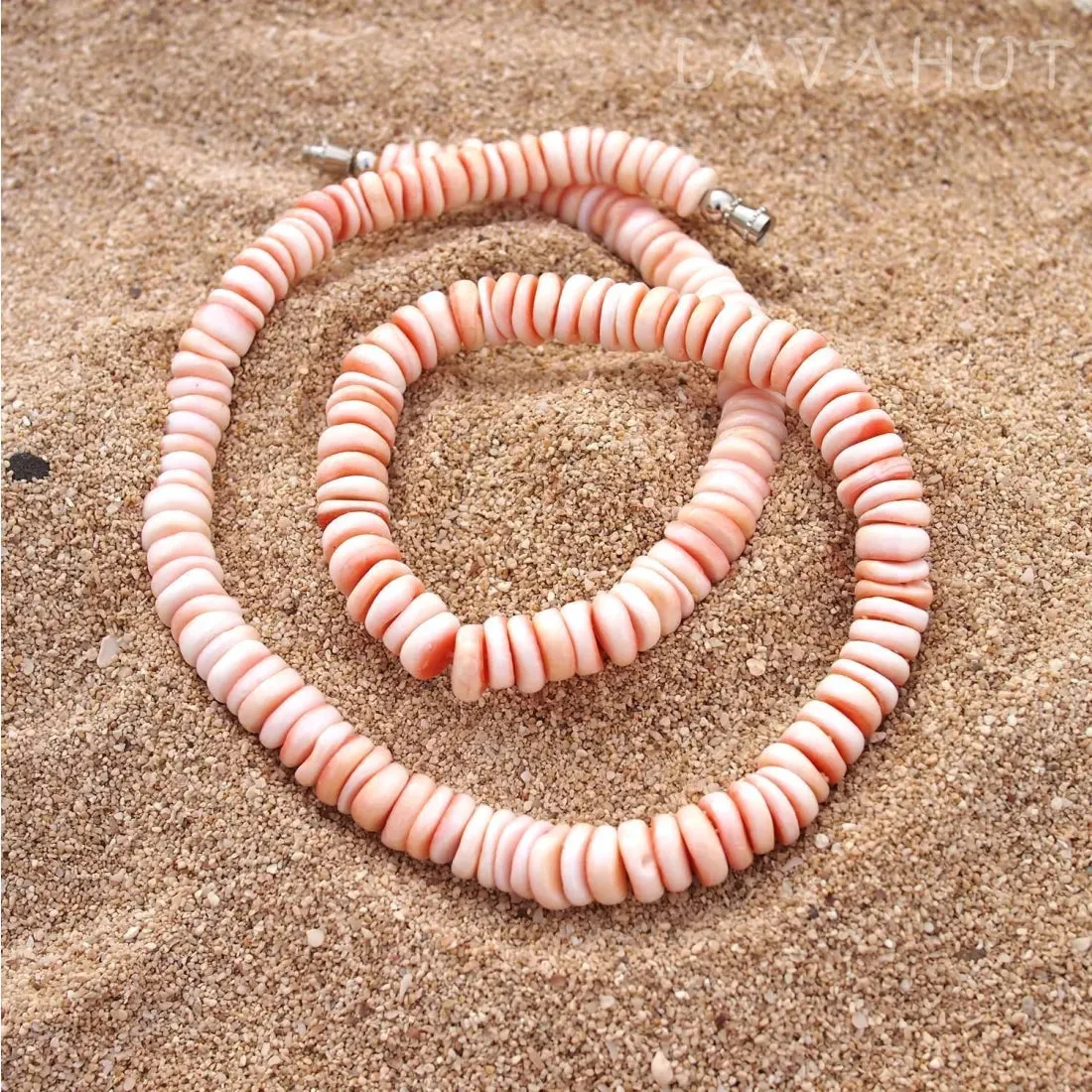 Coral Puka Hawaiian Necklace