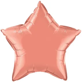 Coral Star Foil Balloon 20"