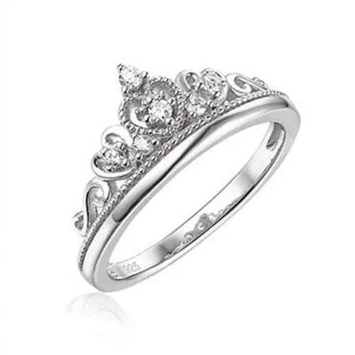 Crown C/Z silver Ring