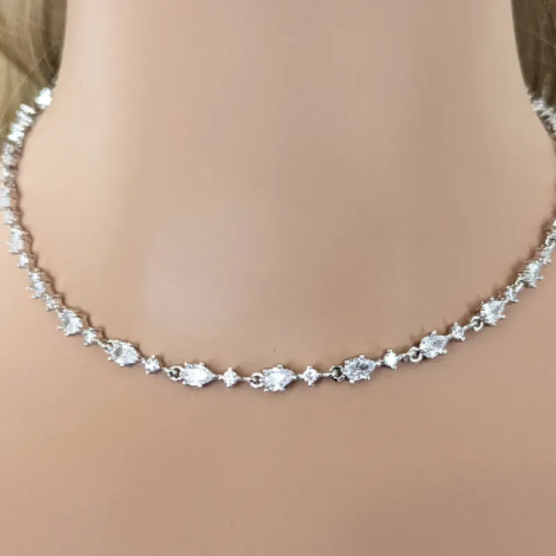 CZ Tennis Necklace, Sera