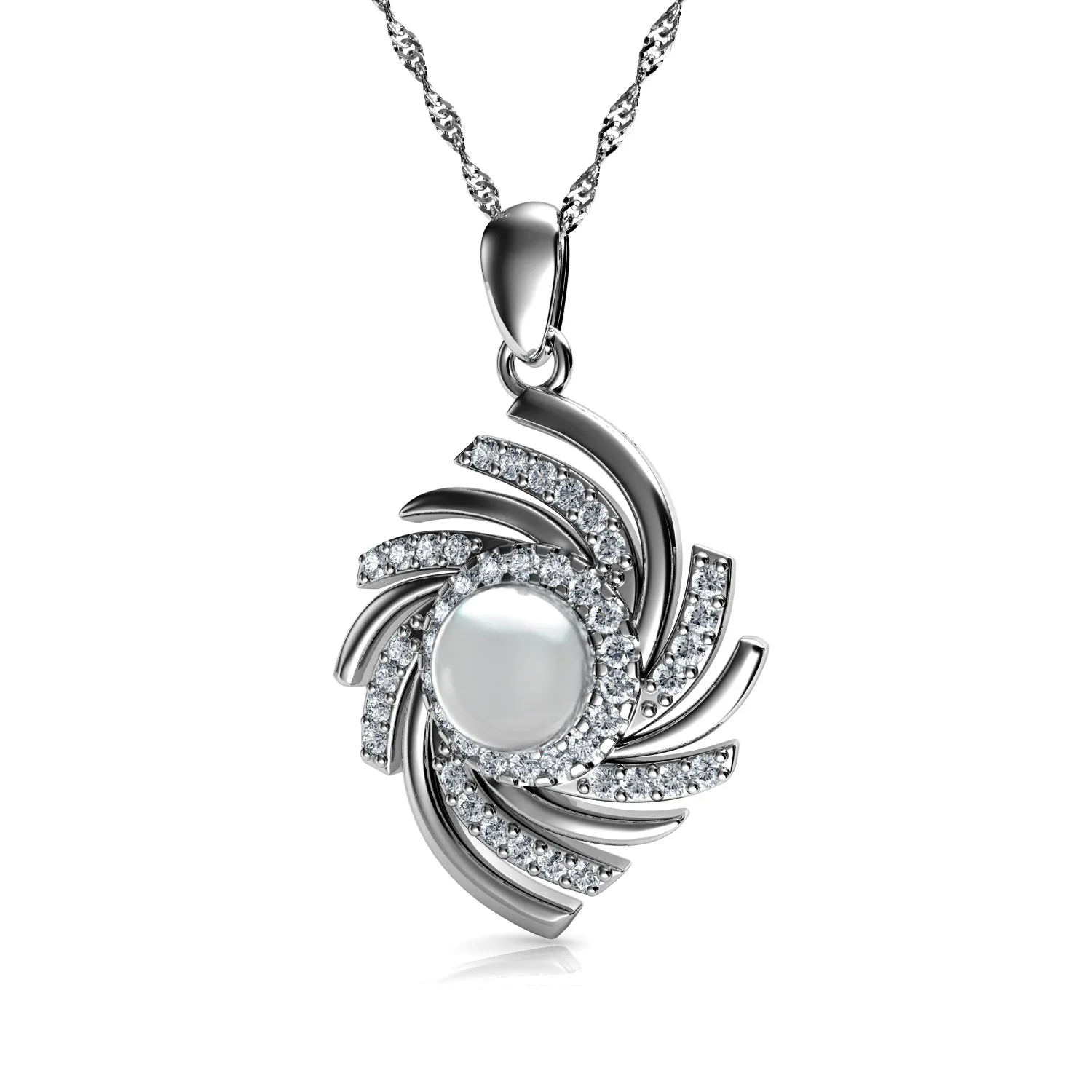 DEPHINI - Galaxy Necklace for Women 925 sterling silver Pearl pendant