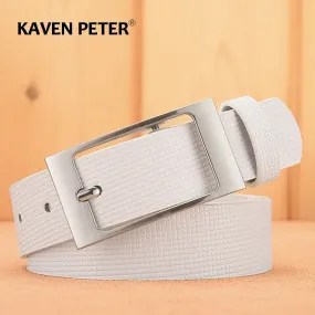 Designer White Belts Men High Quality Leather Fashion Luxury Male Waist Belt Casual Male Pu Leather Dot Strap Ceinture Homme