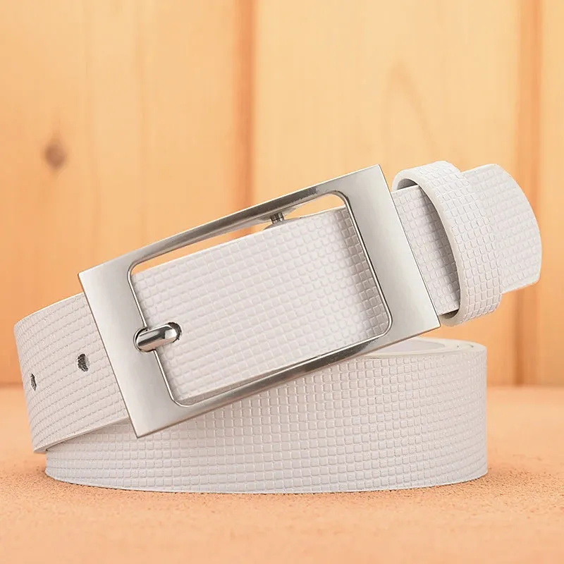 Designer White Belts Men High Quality Leather Fashion Luxury Male Waist Belt Casual Male Pu Leather Dot Strap Ceinture Homme