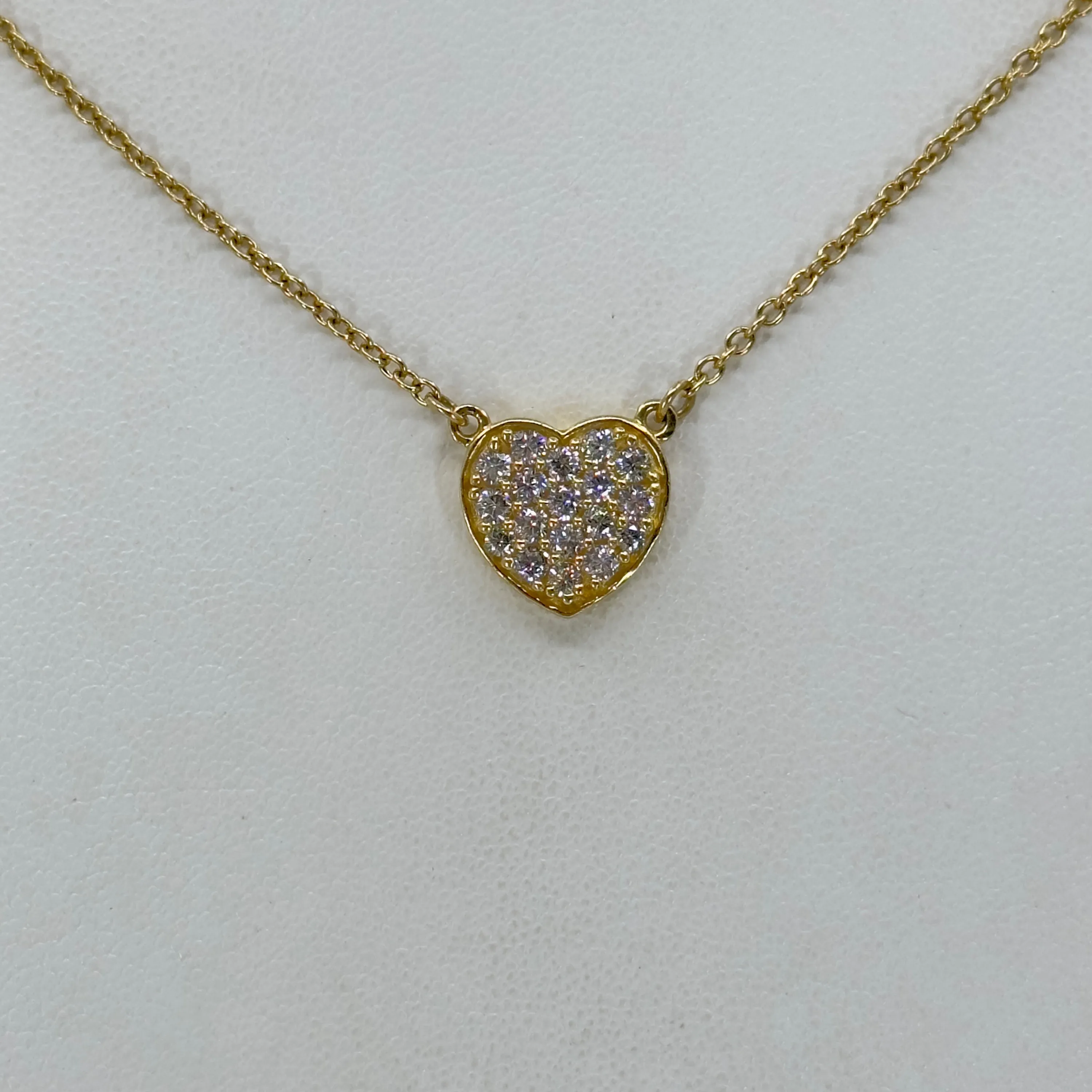 D'joy Gold over stainless steel cubic zirconia heart necklace GM107