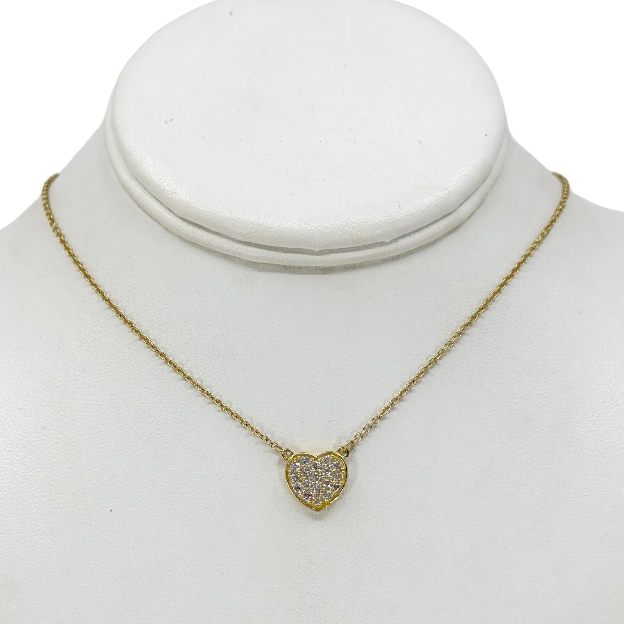 D'joy Gold over stainless steel cubic zirconia heart necklace GM107