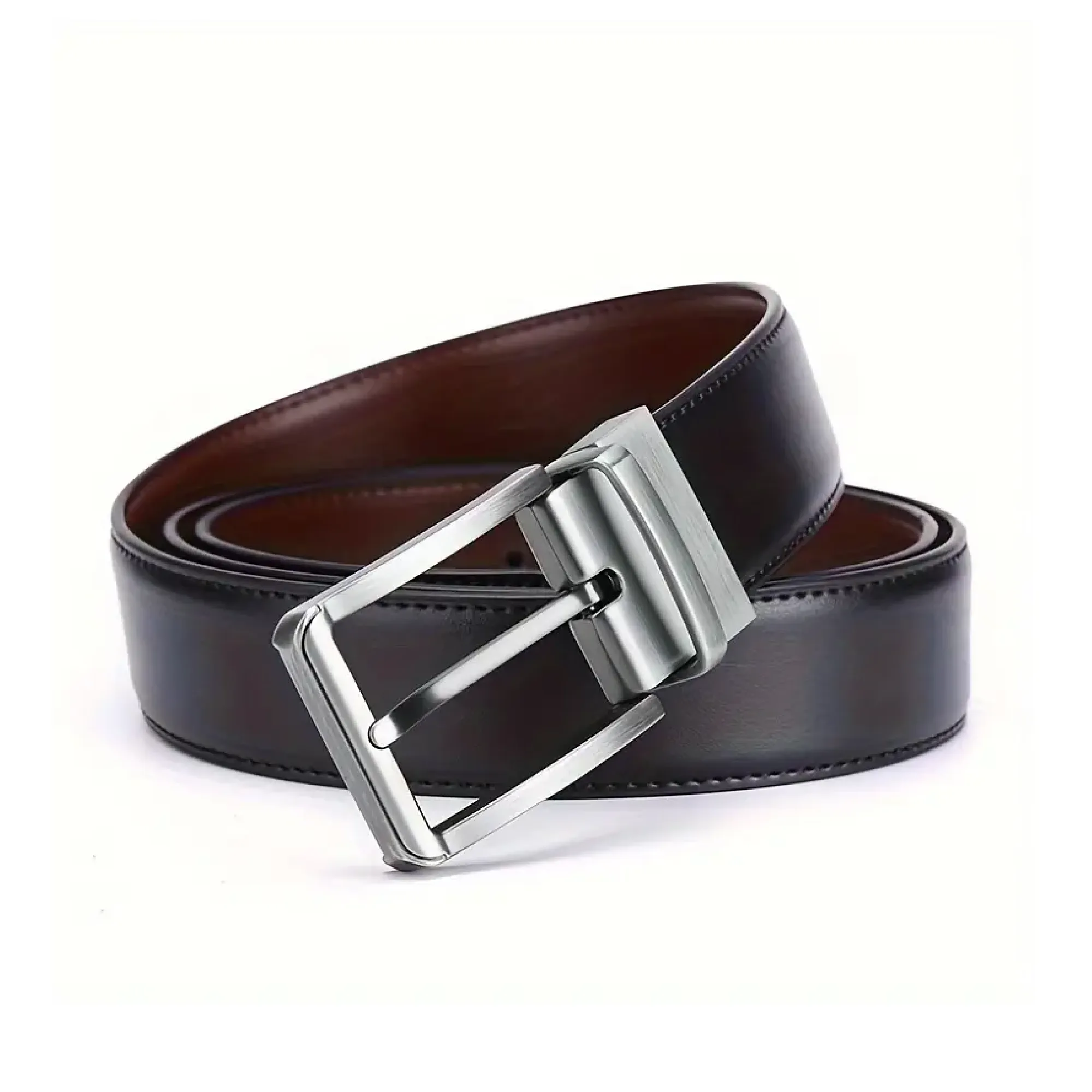 Double Sided Genuine Leather Cowhide Belt, Men's Rotatable Pin Buckle Belt, Casual And Versatile Belt, Young People's Belt