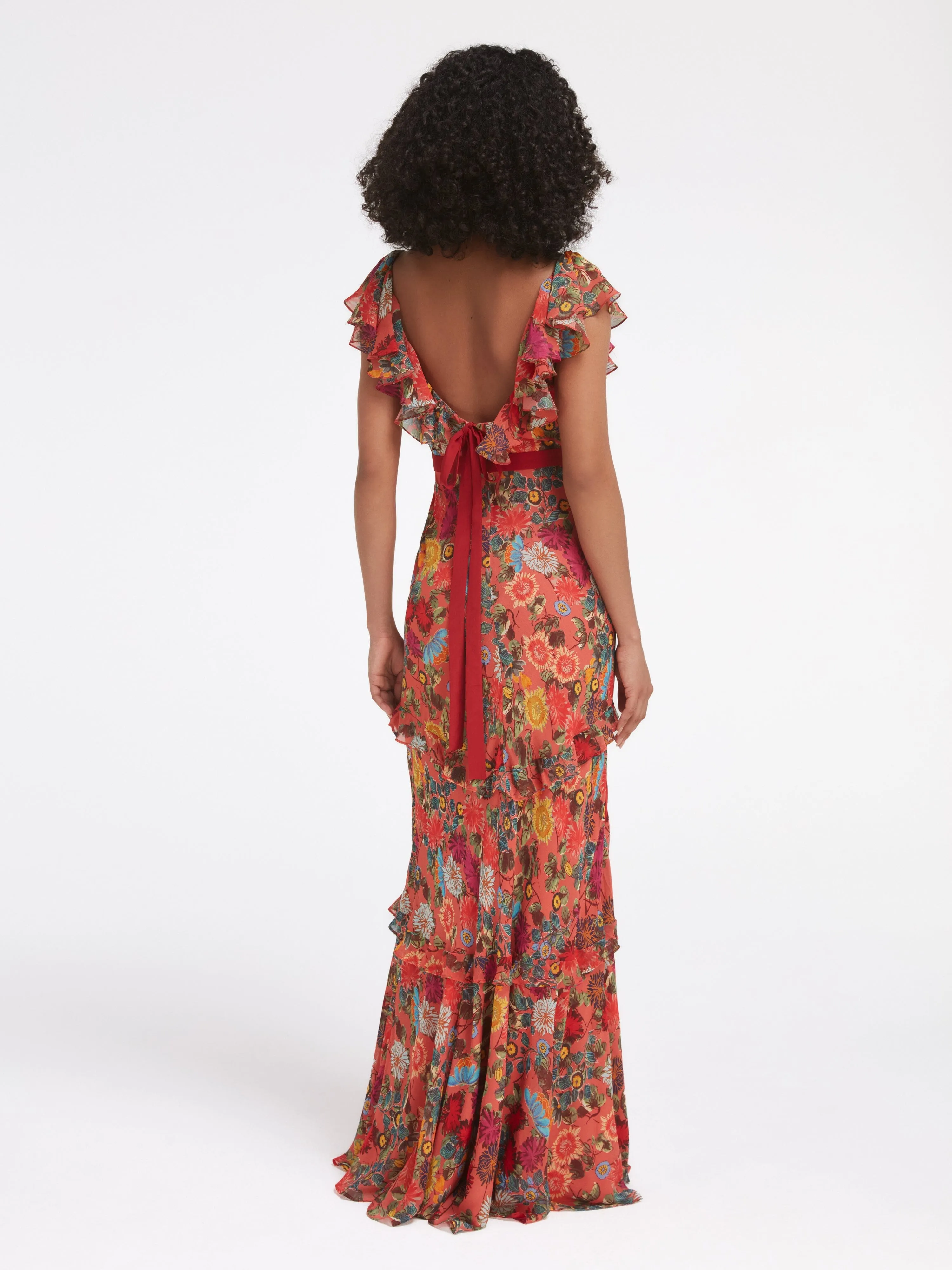 Ella Long Dress in Jardine Coral