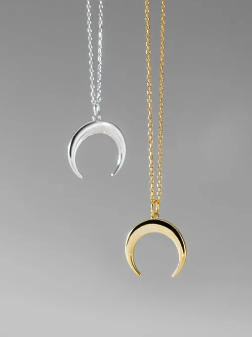 Everyday Crescent Moon .925 Sterling Silver Necklace