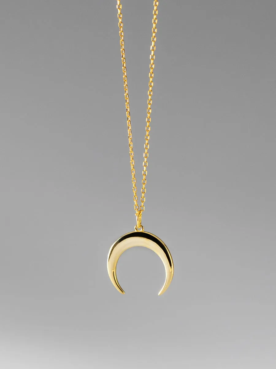 Everyday Crescent Moon .925 Sterling Silver Necklace