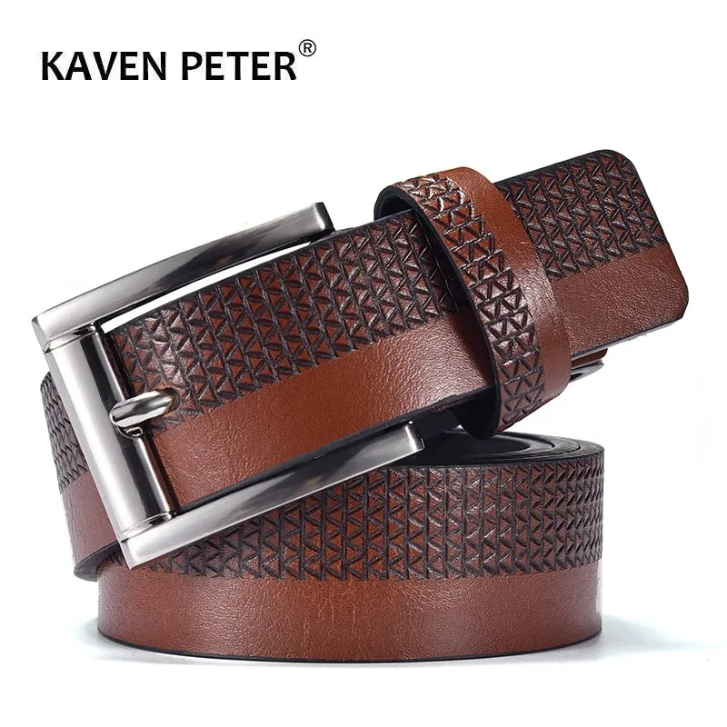 Fashion Men Leather Belt  For Jeans Luxury Designer Belts Casual Strap Male Pin Buckle High Quality Brown Black Blue Color