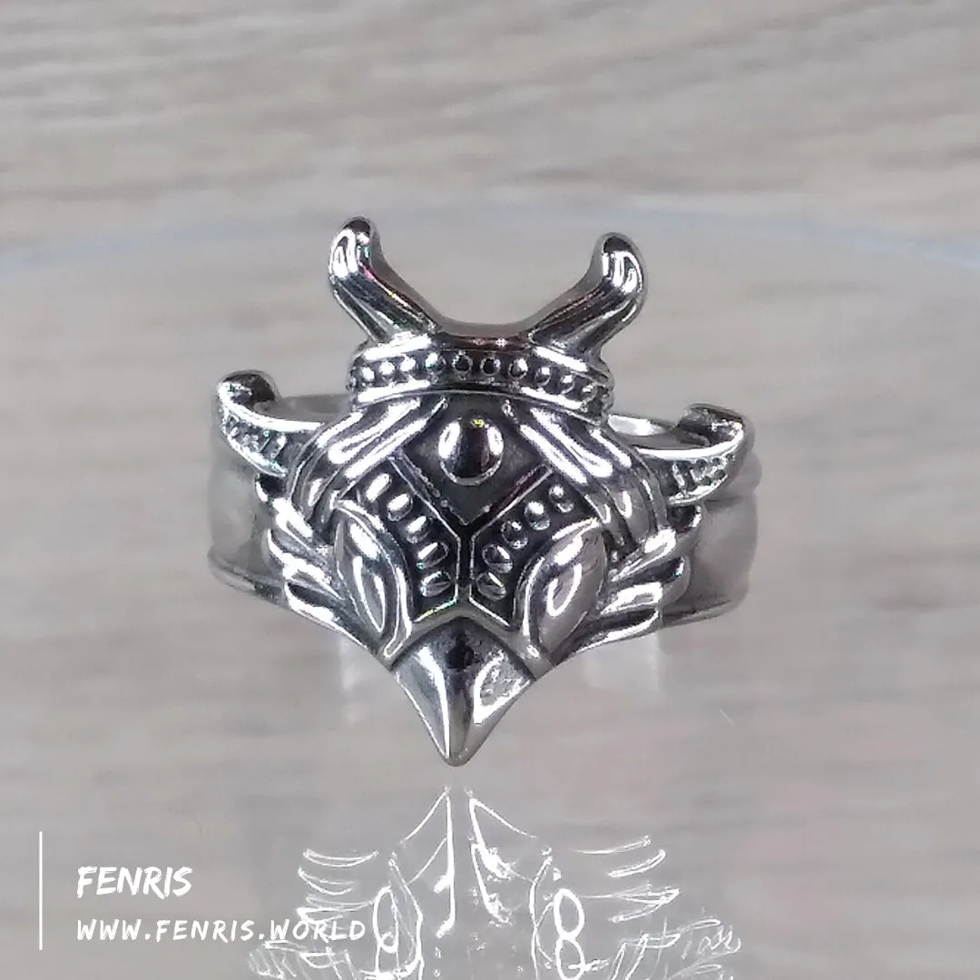 Forest Raven Ring Silver Nordic Viking Style