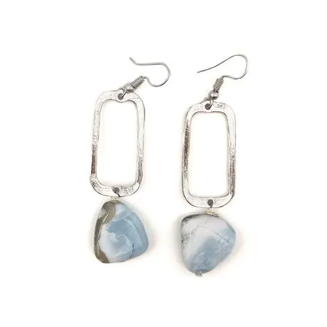 Geometric Blue Opal Earrings