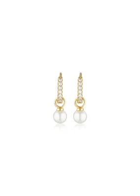 GEORGINI RED CARPET BABY PEARL HOOP EARRINGS GOLD IE1065G