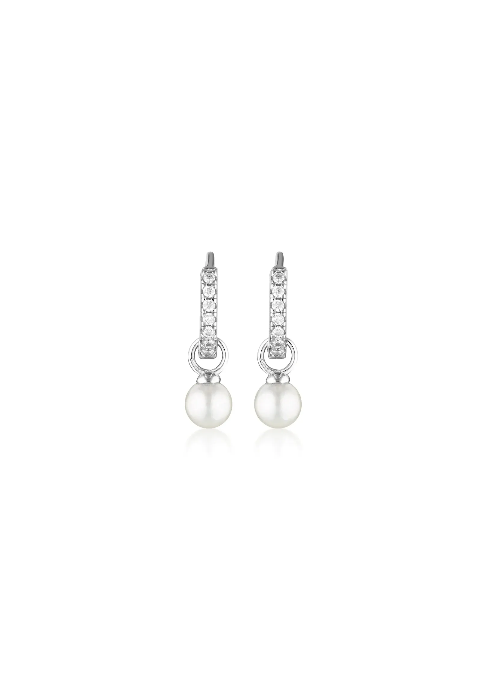 GEORGINI RED CARPET BABY PEARL HOOP EARRINGS SILVER IE1065W