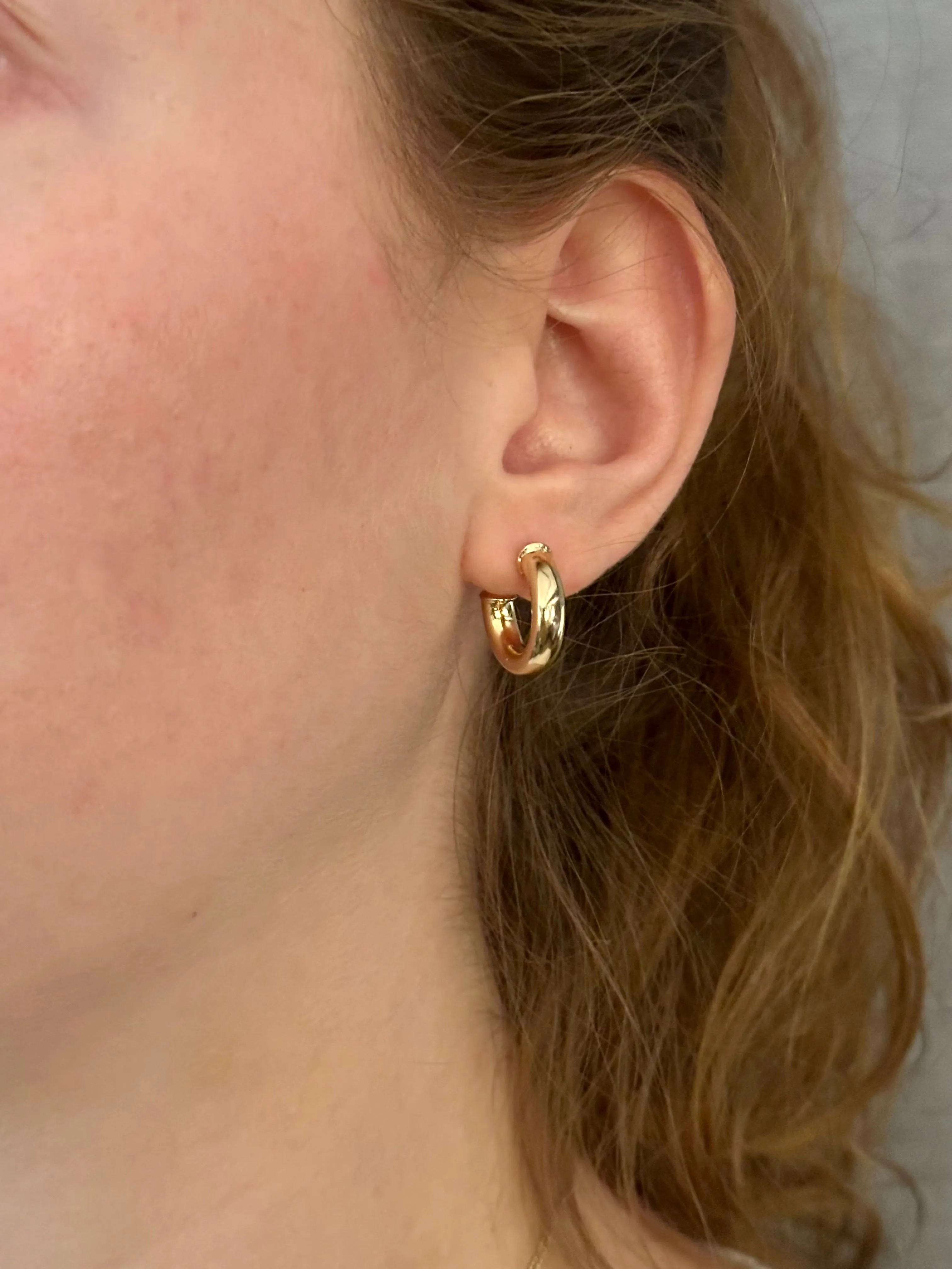 Gold Filled Post Hoop Earrings - Small