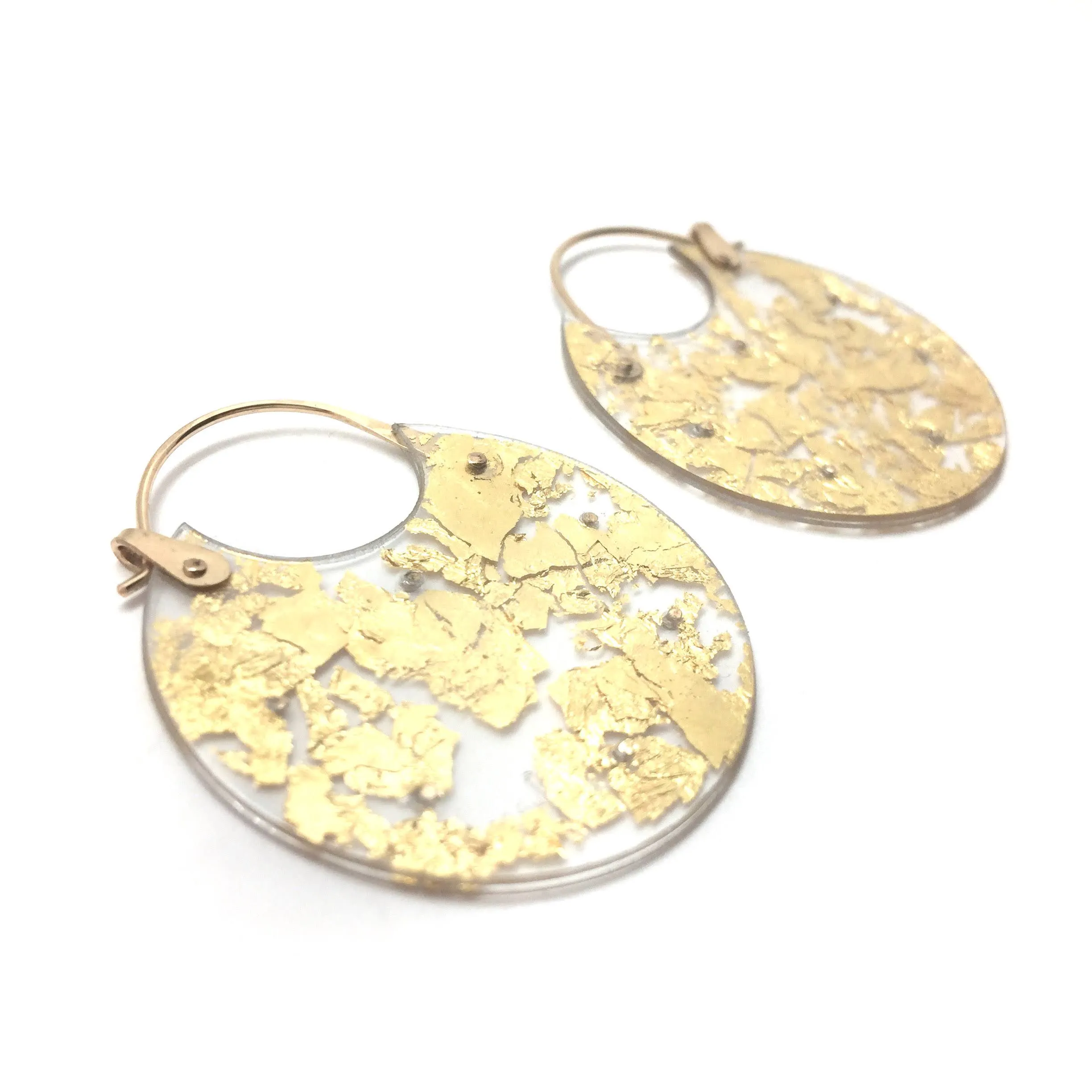 Gold Leaf Hoops - Medium