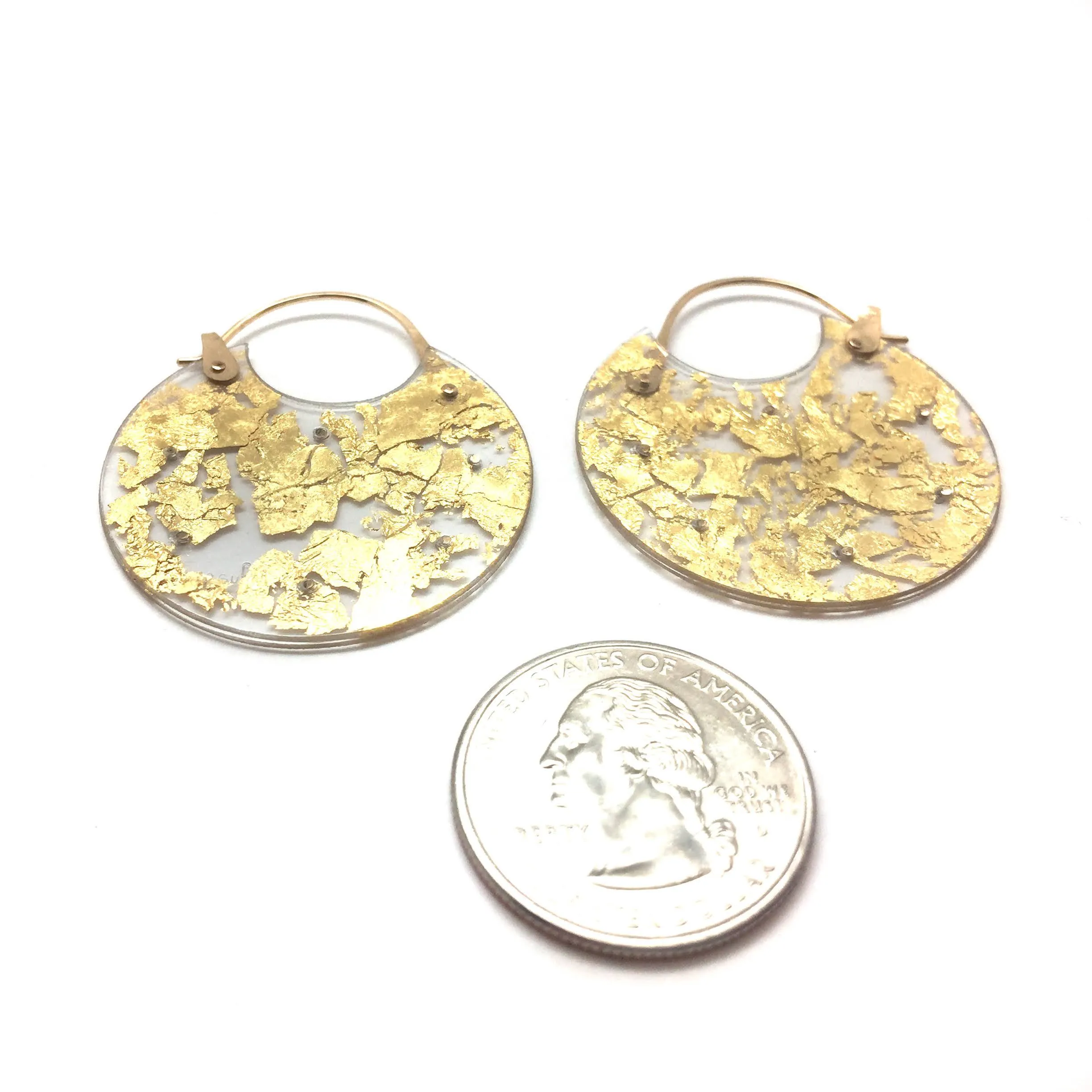 Gold Leaf Hoops - Medium