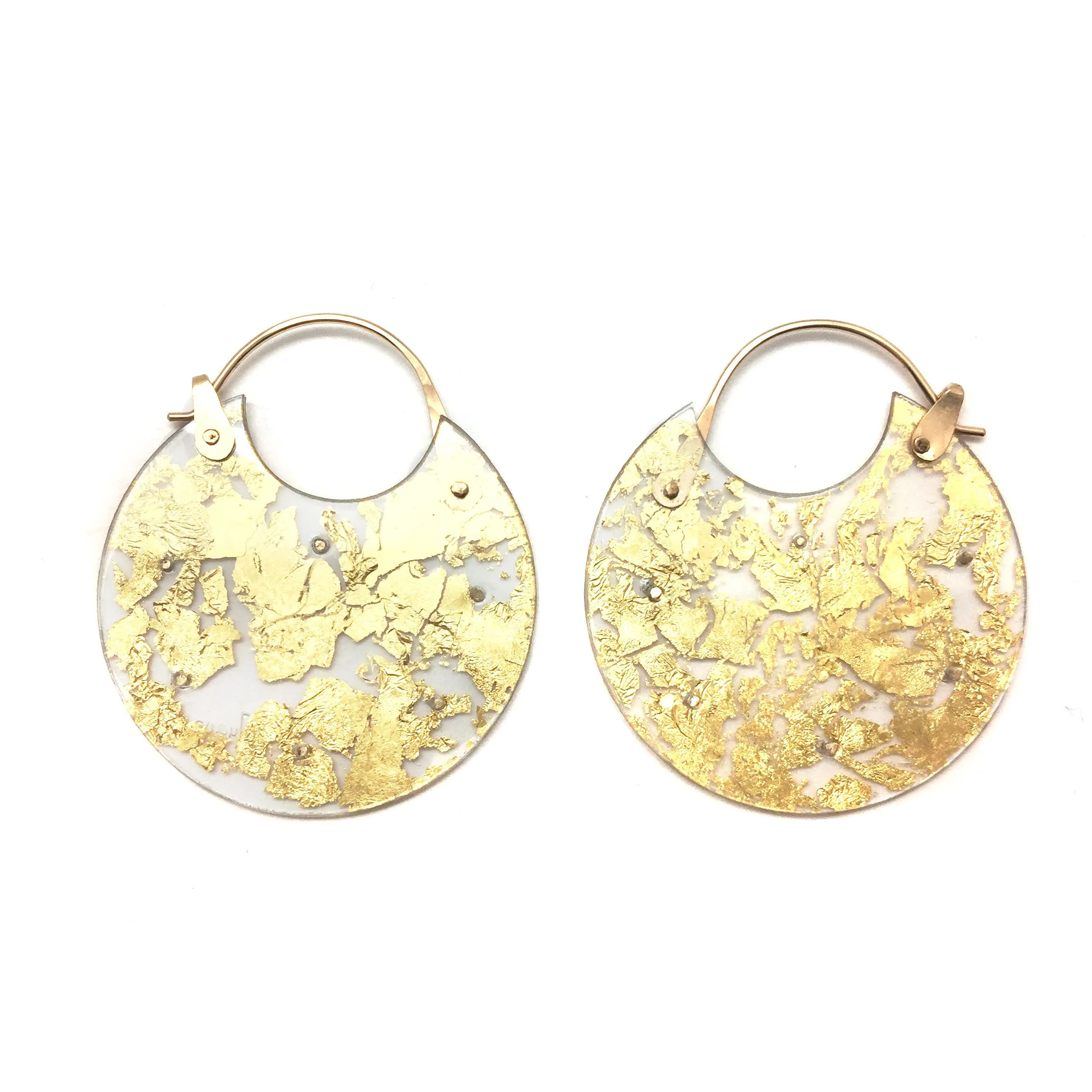 Gold Leaf Hoops - Medium