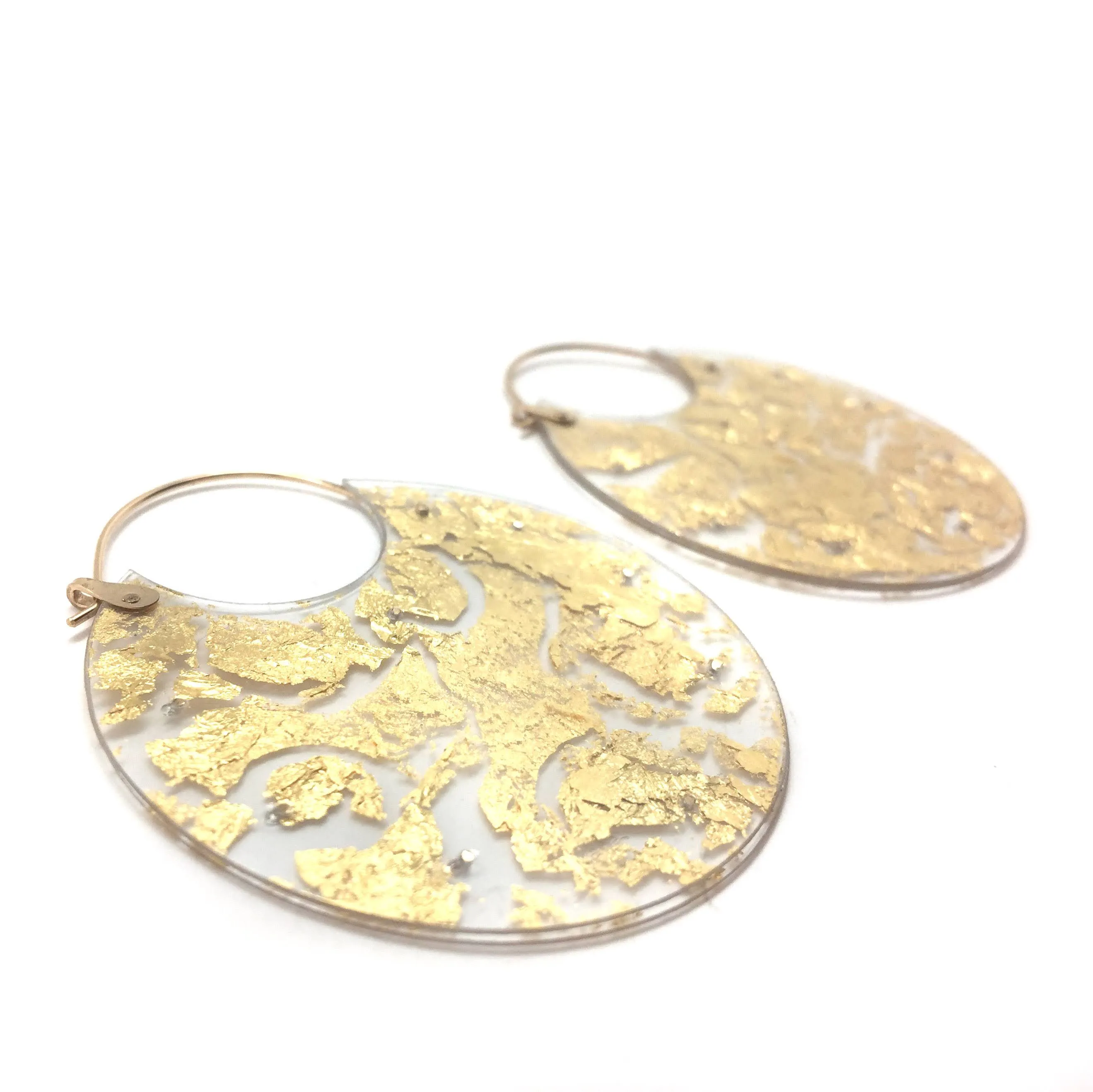 Gold Leaf Hoops - Medium