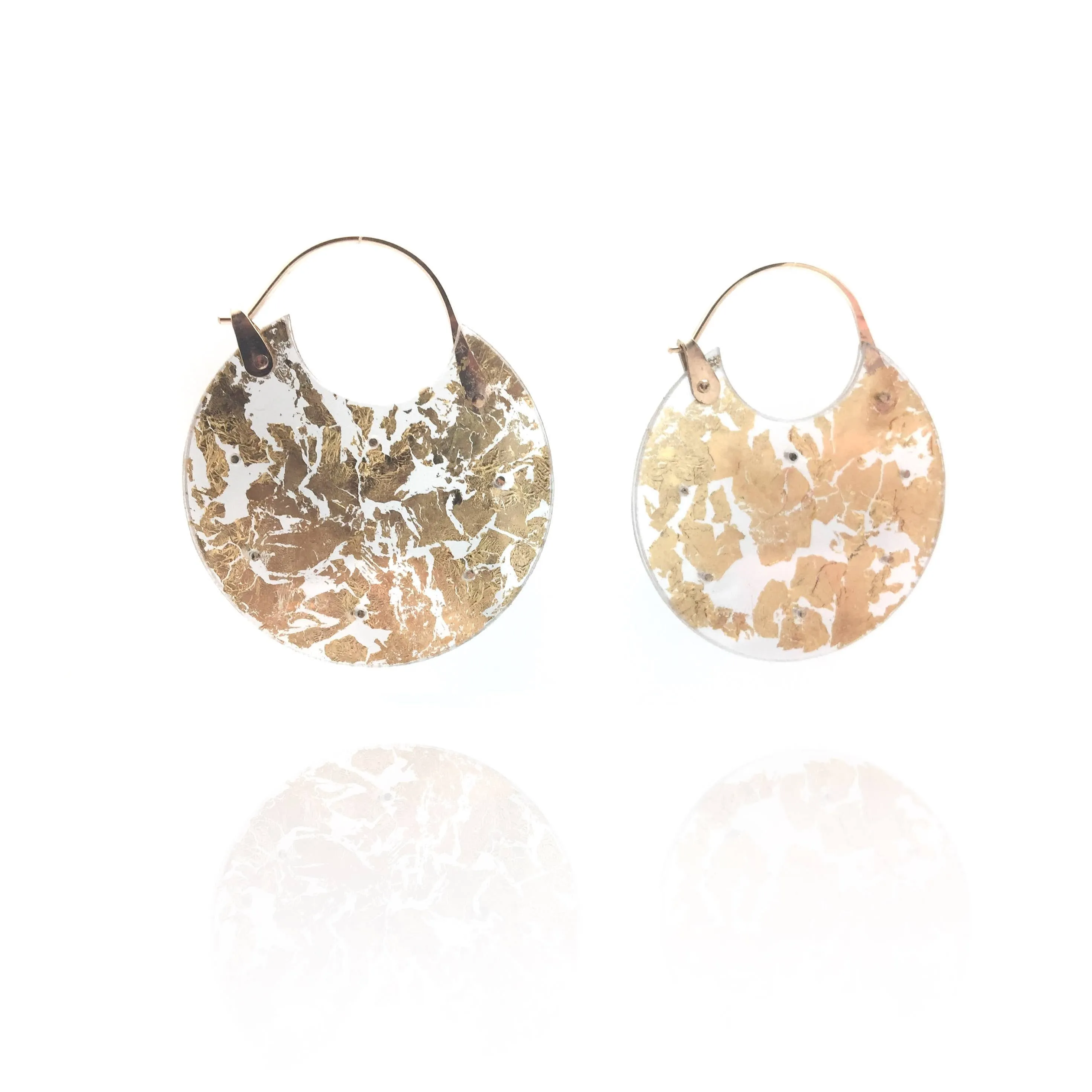 Gold Leaf Hoops - Medium