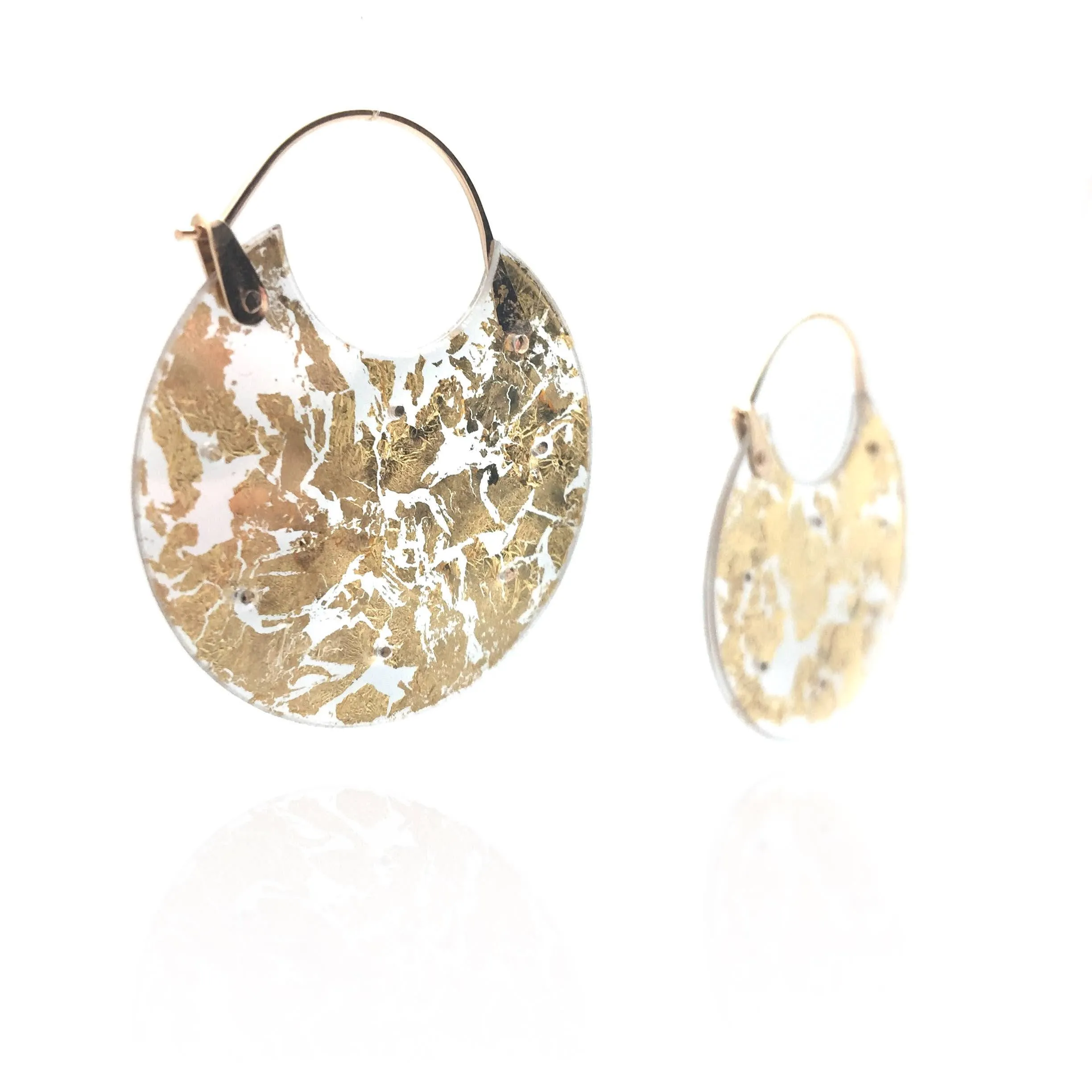 Gold Leaf Hoops - Medium