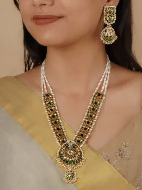 Green Color Gold Plated Mishr Necklace Set - MR-S714WGR