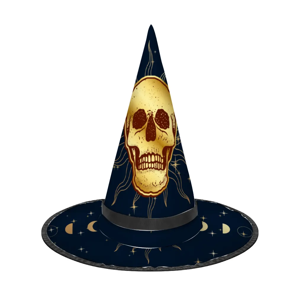 Halloween Witch Hat for Cosplay Parties or Birthday Celebrations - Skeleton Face