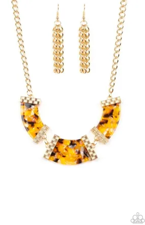 HAUTE-Blooded Yellow Necklace - Paparazzi Accessories