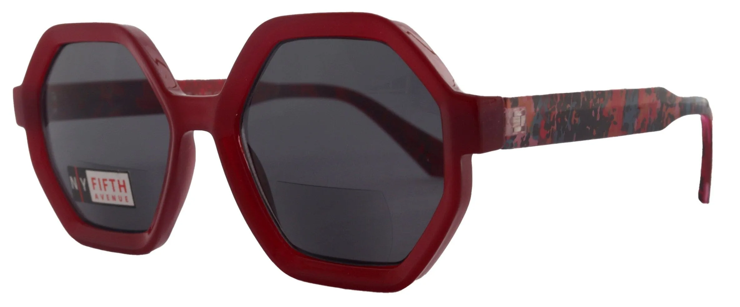 Heptagon, High-End Line Bifocal (Clear On Top) Reading Sunglasses Unixes OR Non-Bifocal Readers Sunglasses (Red) NY Fifth Avenue