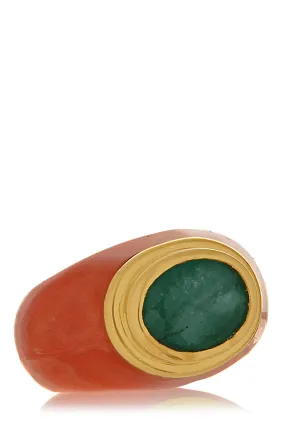 ISHARYA VENDOME Emerald Coral Resin Ring