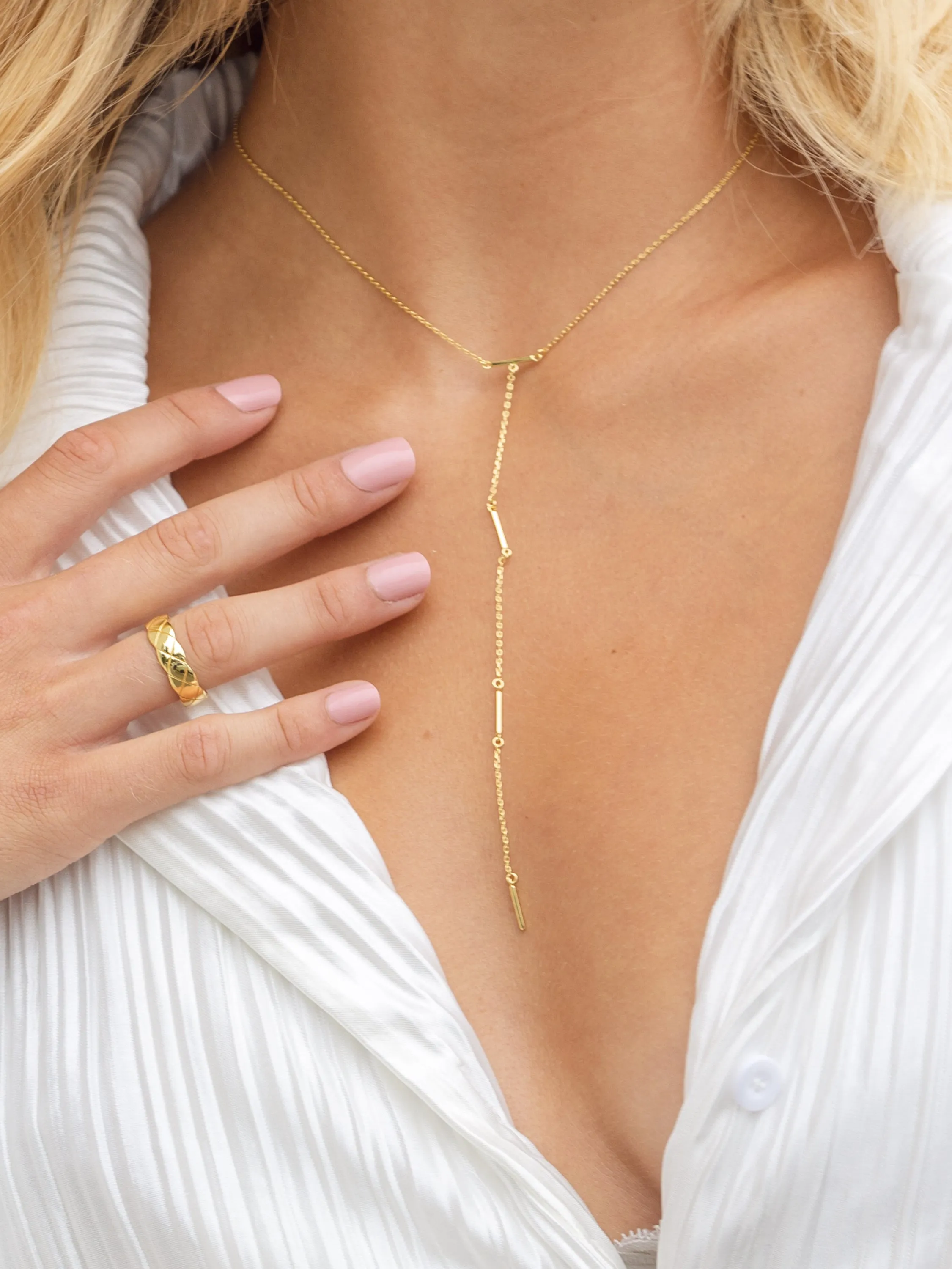 Levels Lariat Vermeil Necklace