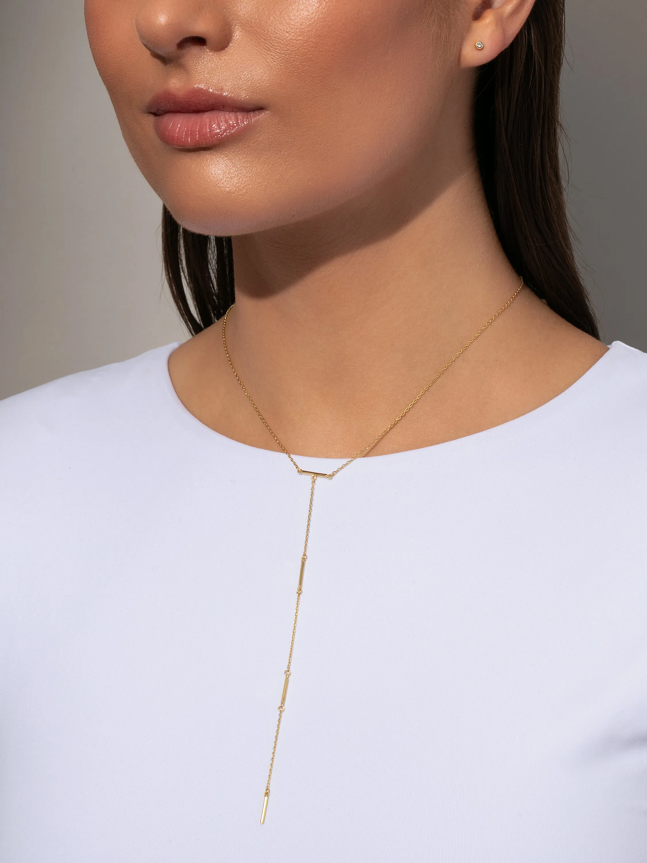 Levels Lariat Vermeil Necklace